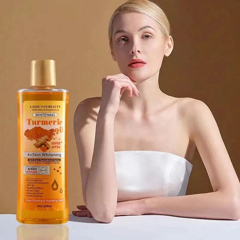 200ml Turmeric Essential Oil for Body Whitening, Preventing Acne and Anti-aging