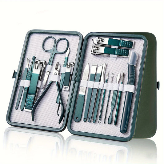 Professional Stainless Steel Nail Care Kit - 18 pcs