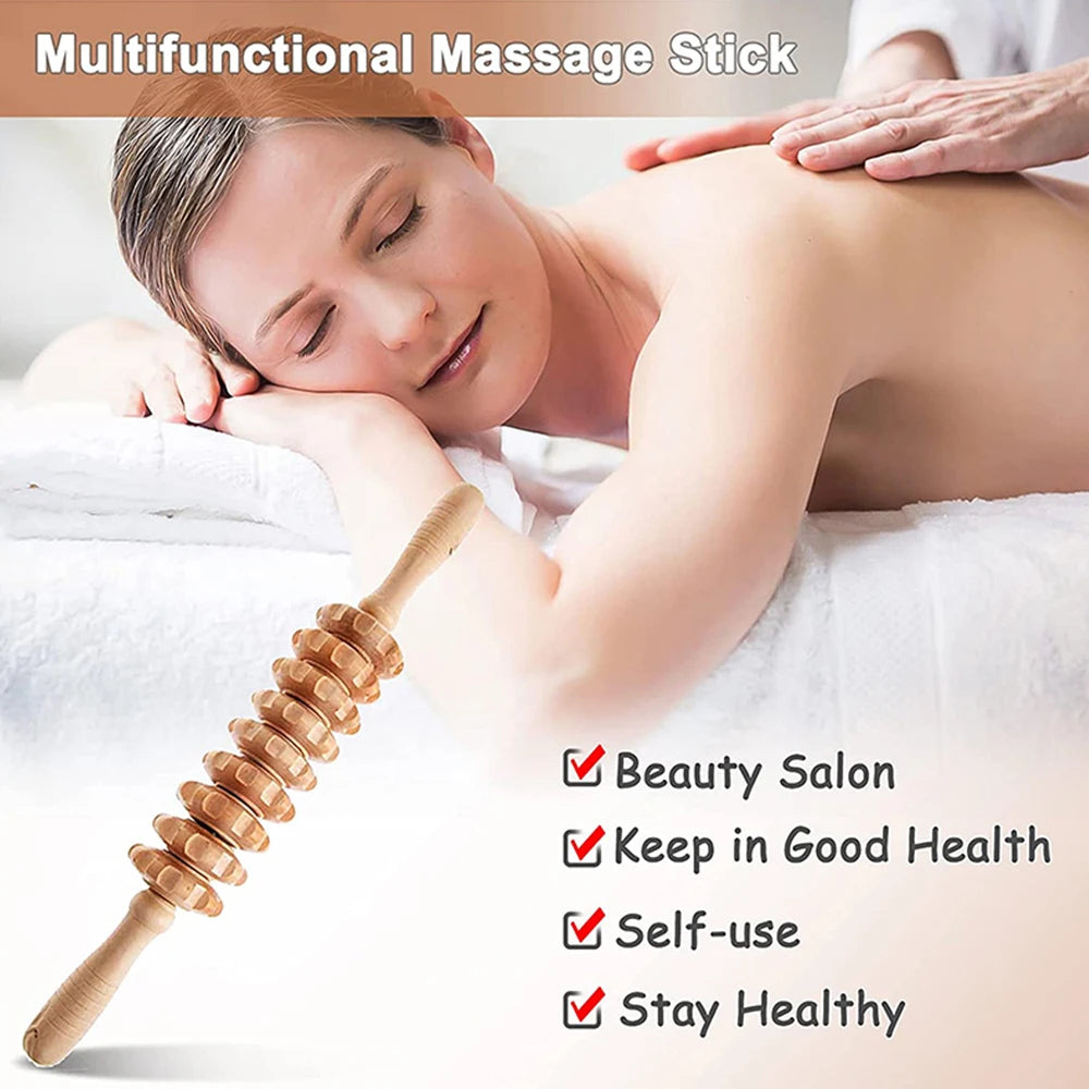 6-in-1 Wooden Massage Tool Set for Relaxation & Body Care