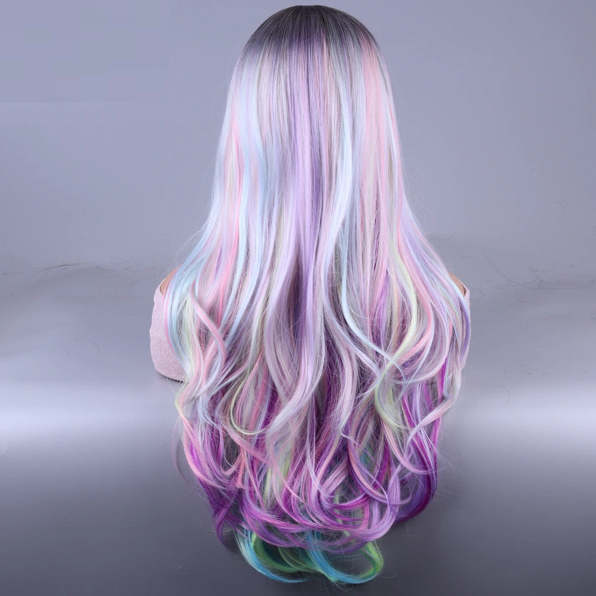 Colorful rainbow Wig