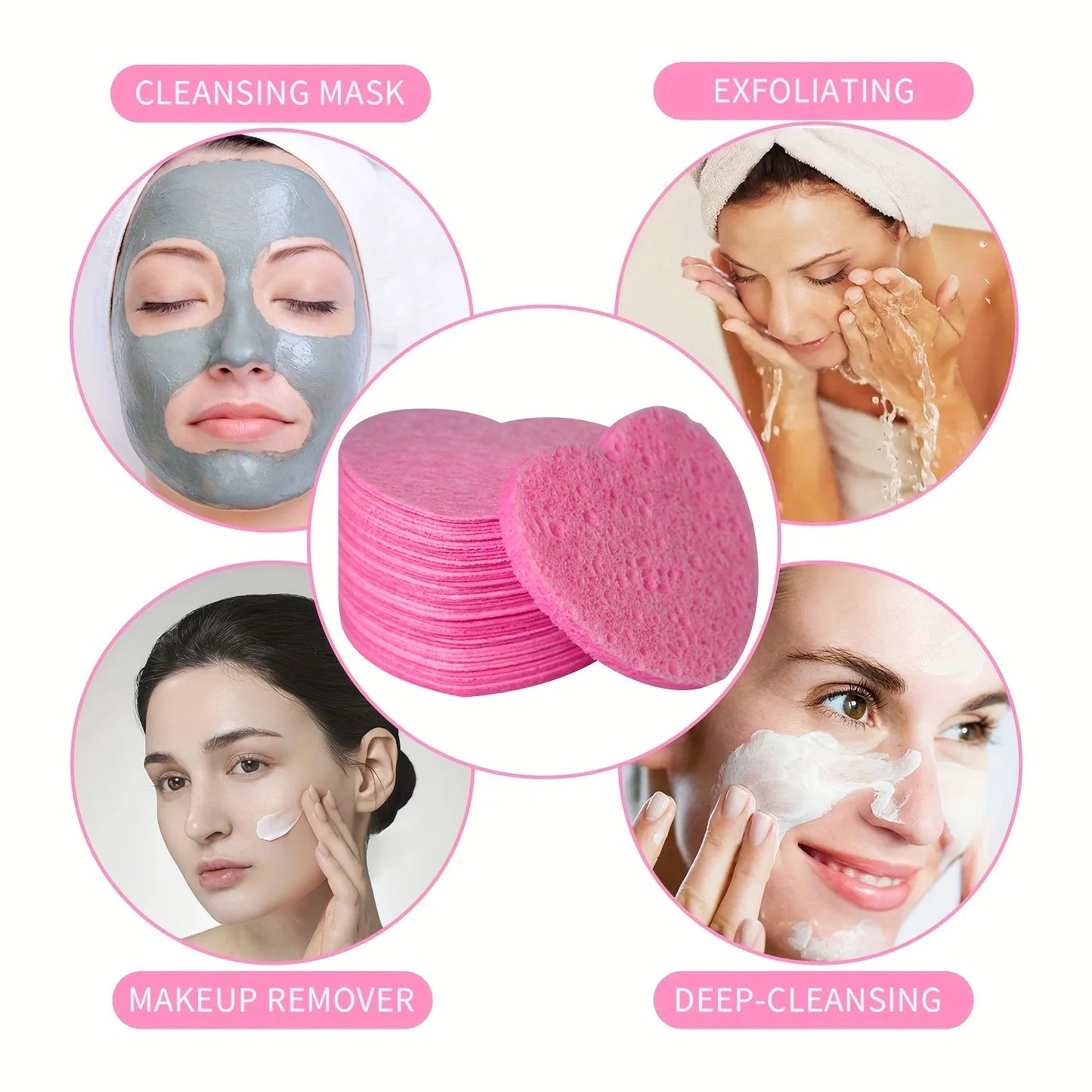 20 Pieces Facial Sponges Cleansing Pads