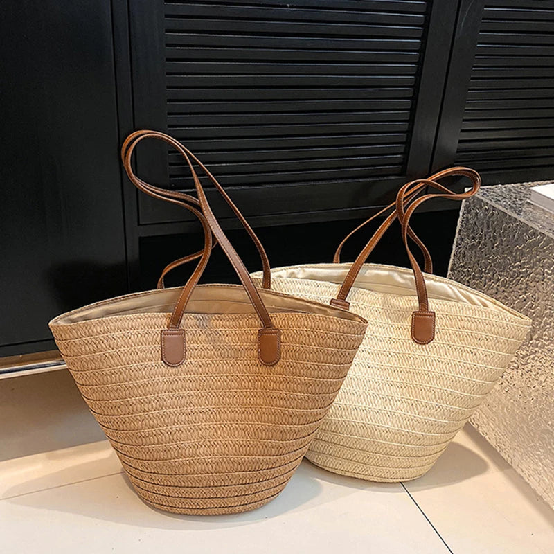 Women's Straw Shoulder Bag Large Capacity