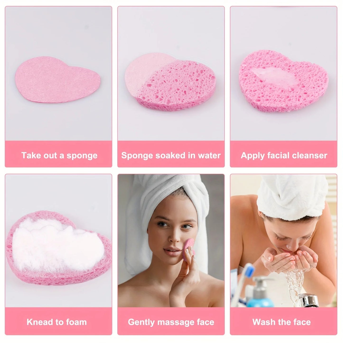 20 Pieces Facial Sponges Cleansing Pads