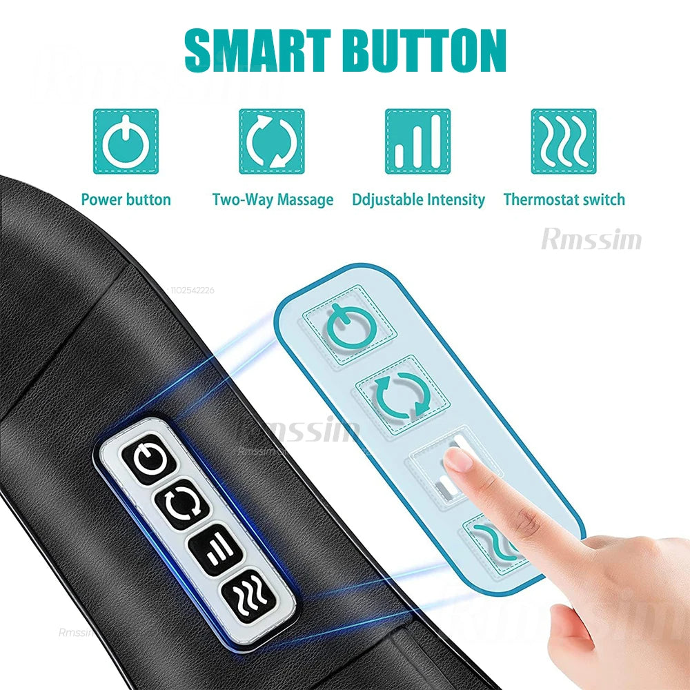 Neck Shoulder Massager Heated Electric Pillow for Back Waist Body