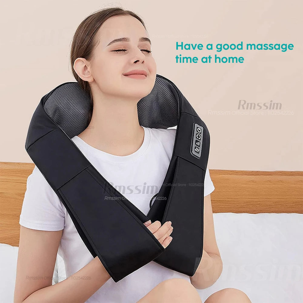 Neck Shoulder Massager Heated Electric Pillow for Back Waist Body