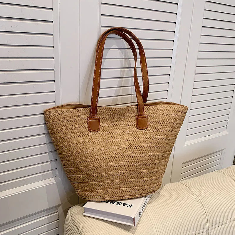 Women's Straw Shoulder Bag Large Capacity