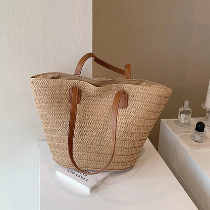 Women's Straw Shoulder Bag Large Capacity