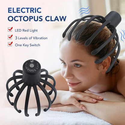 Electric Head Massager - USB Rechargeable with 3 Gears & 12 Claws