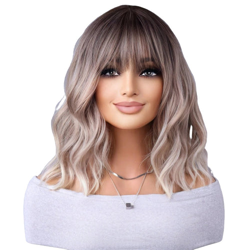 Light gray wigs with fringe