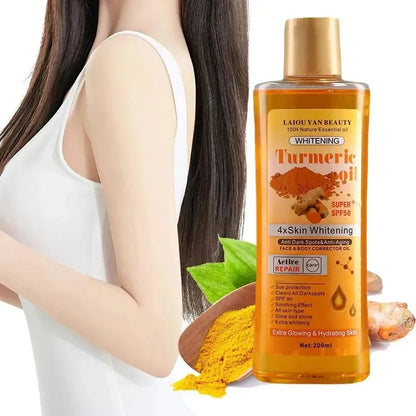 200ml Turmeric Essential Oil for Body Whitening, Preventing Acne and Anti-aging