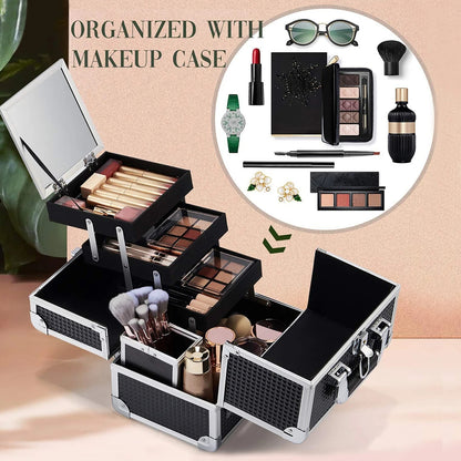 Makeup Box Train Case Large Storage Capacity 3-Tier Trays