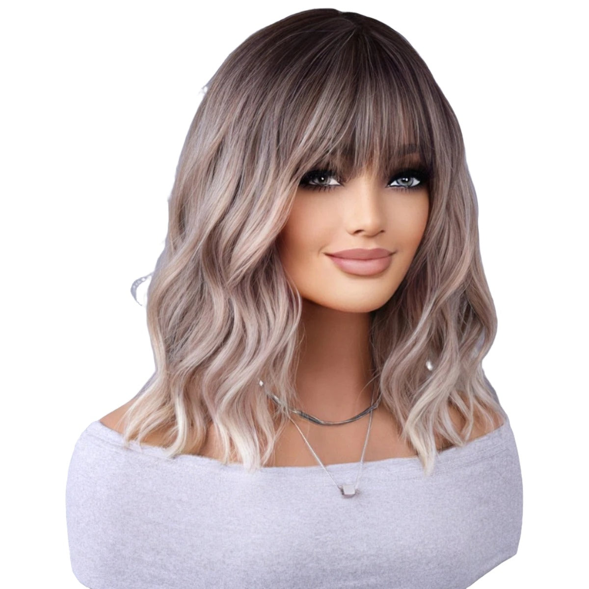 Light gray wigs with fringe