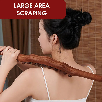 Wooden Scrapping Stick - 8 Beads Body Roller for Relaxation