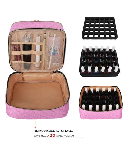 Nail Polish Carrying Case Bag 30 Compartment