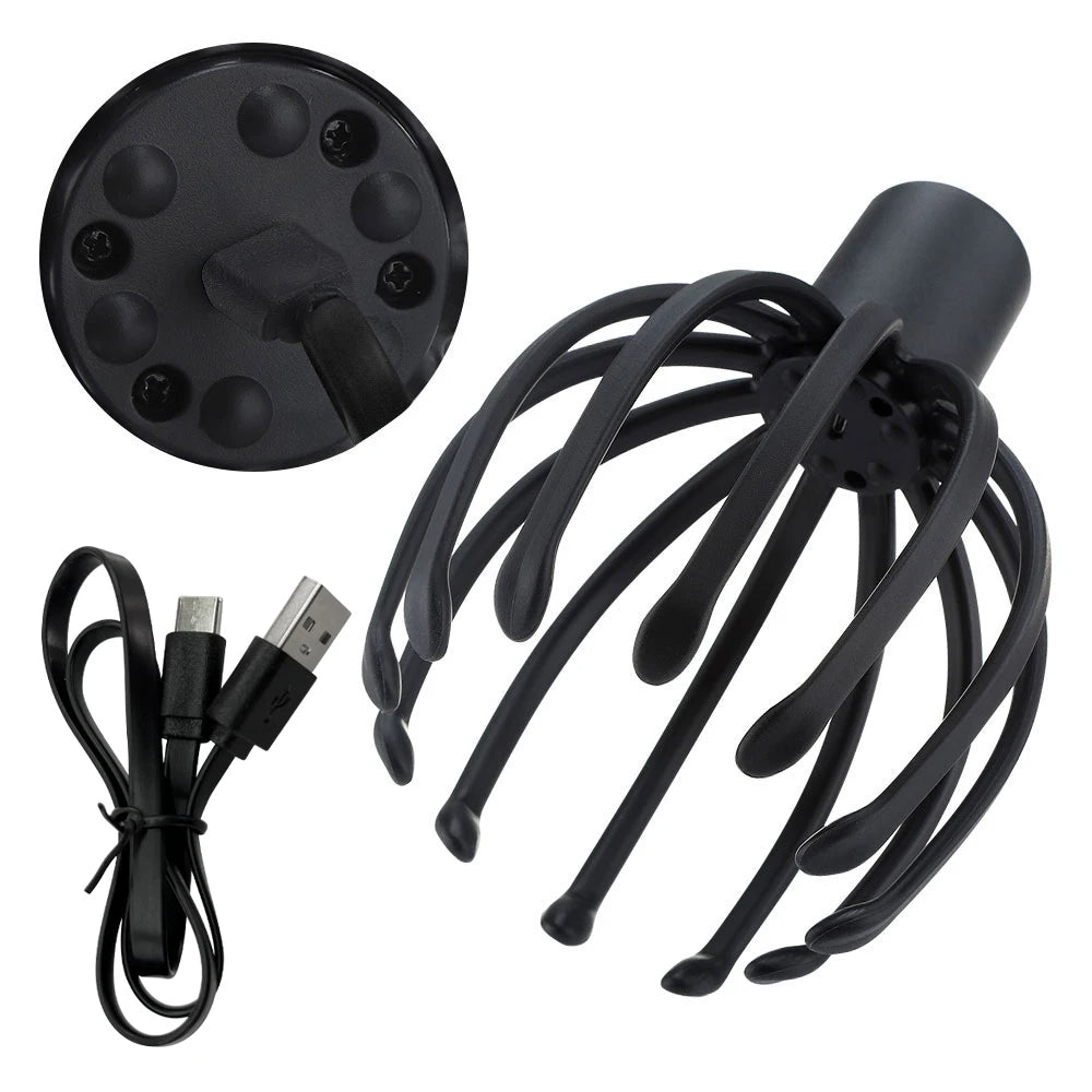 Electric Head Massager - USB Rechargeable with 3 Gears & 12 Claws