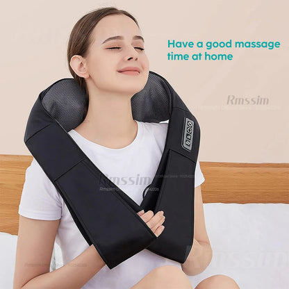 Neck Shoulder Massager Heated Electric Pillow for Back Waist Body