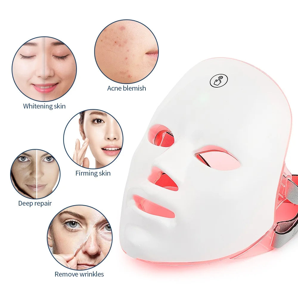 Wireless 7 Colors LED Face Mask Photon Skin Rejuvenation