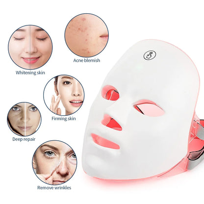 Wireless 7 Colors LED Face Mask Photon Skin Rejuvenation