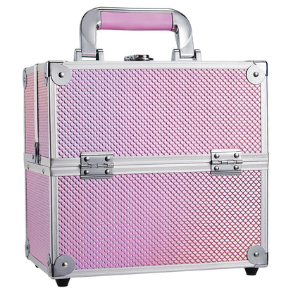 Makeup Train Case Cosmetic Box 4 Tier