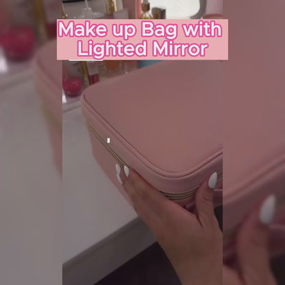 Cosmetic Bag with Light Full Screen Mirror